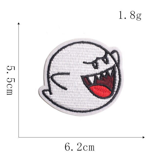 Mushroom Mario Game Iron on Embroidered Patch