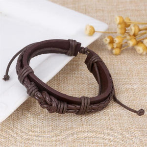 XQNI Wholesale Price Classic Genuine Leather Bracelet For Men Hand Charm  Jewelry Multilayer Magnet Handmade Gift For Cool Boys